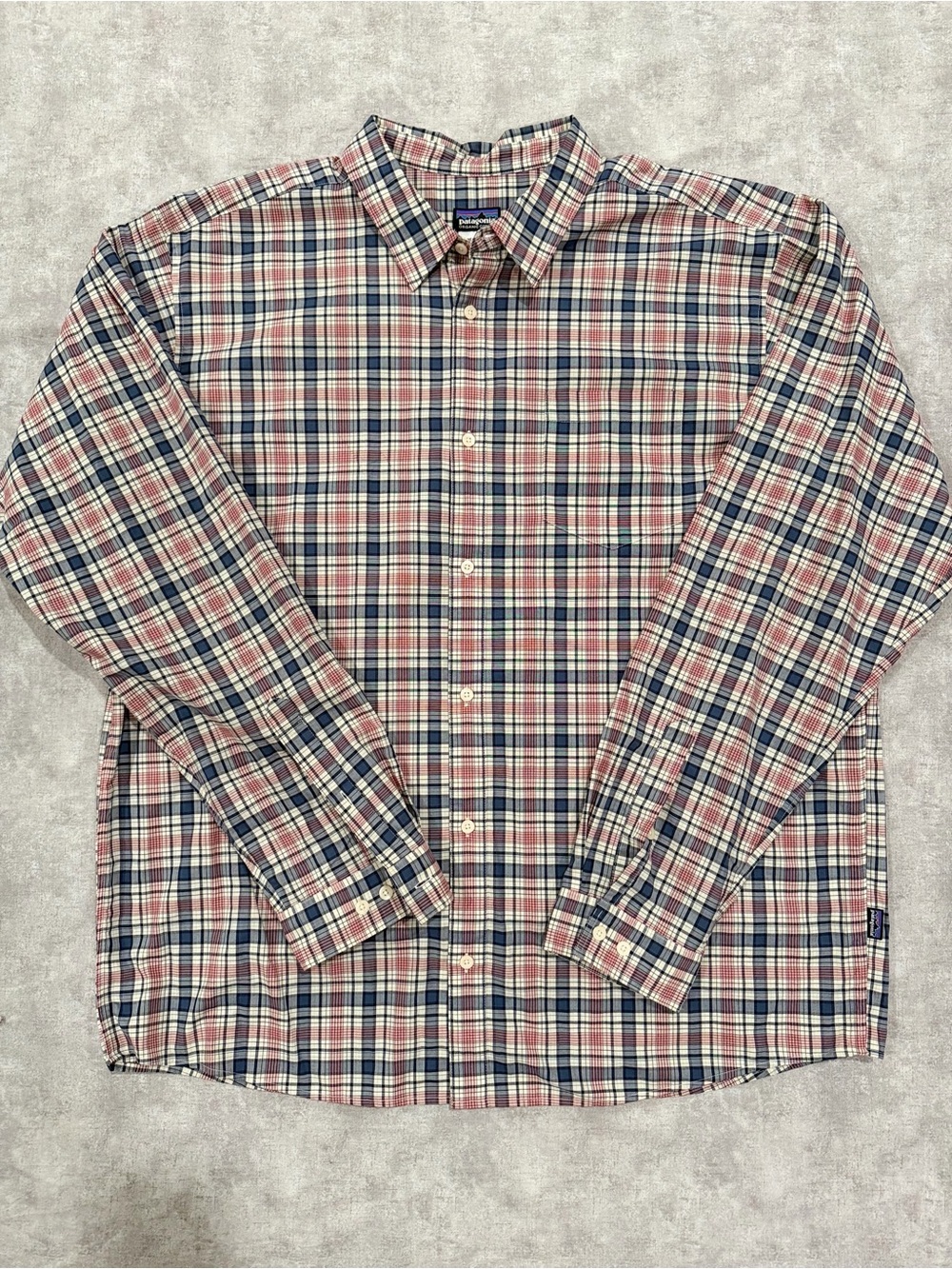 Patagonia Plaid Button-Down Shirt in Red, Navy & White